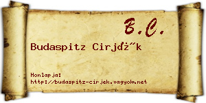 Budaspitz Cirjék névjegykártya